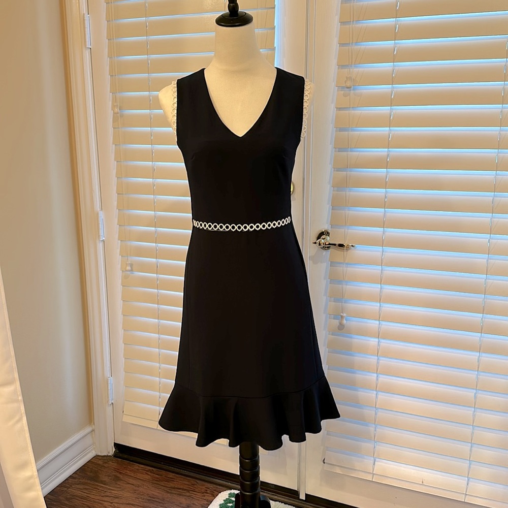 navy dress with white details - size 2